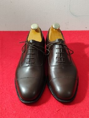 Men's Dark Brown Cap-Toe Derby Dress Shoes